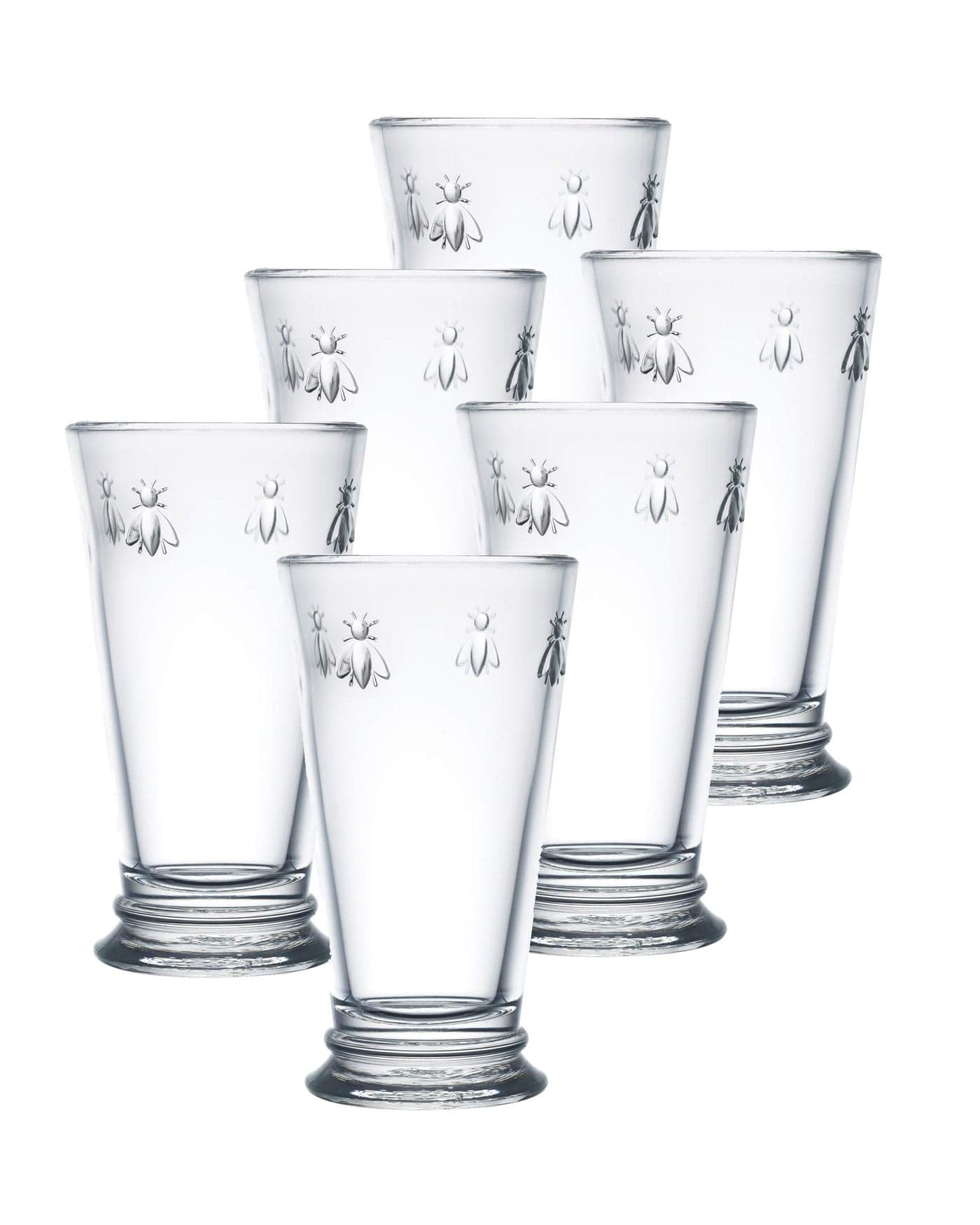La Rochere Napoleon Bee Double Old Fashioned Tumbler Set of 6 – La Rochere Bee Glassware Sets – Fancy Glassware Drinking Glasses (15 oz)