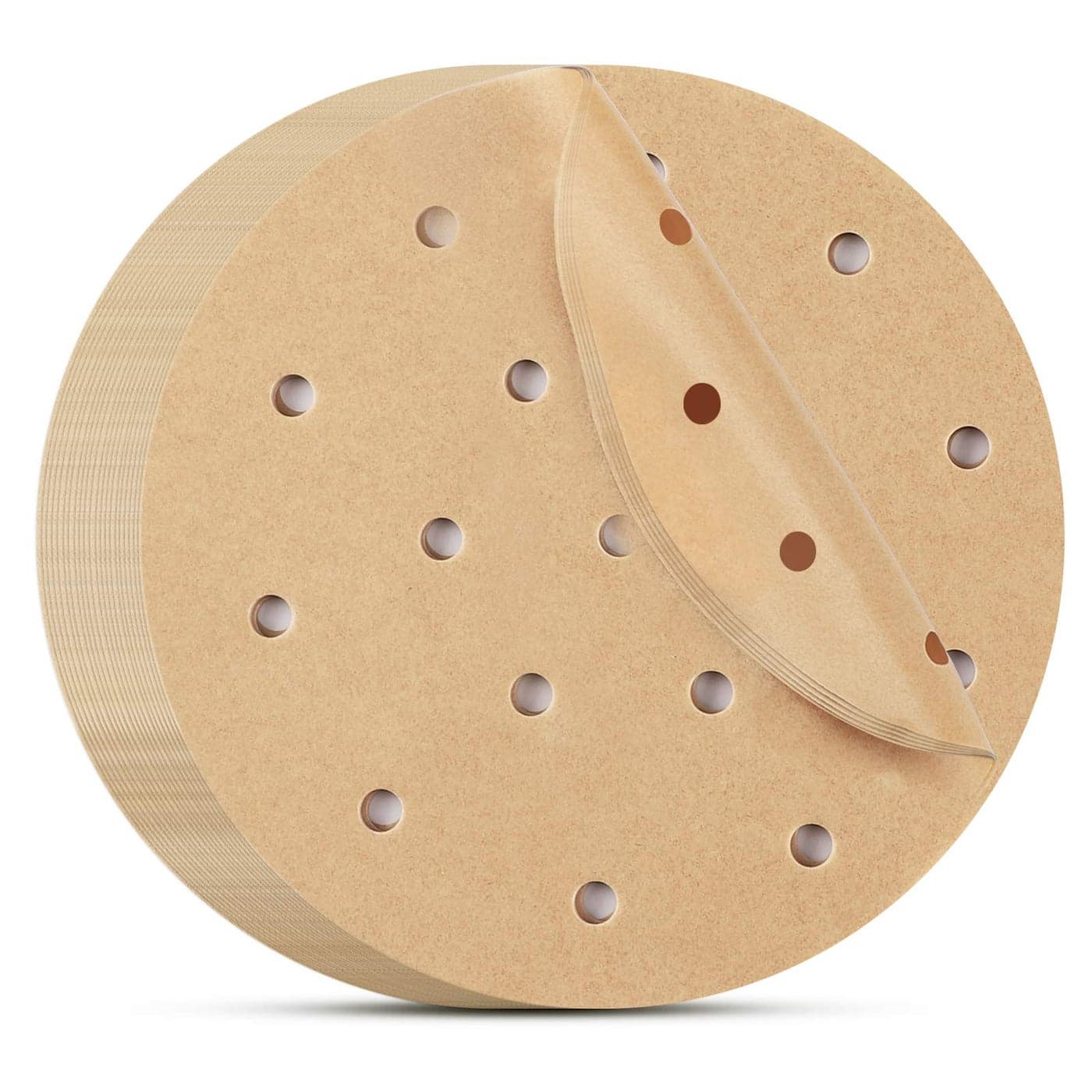 Beasea Air Fryer Round Liners 6 Inch 200pcs Parchment Paper Unbleached Filter Paper Perforated Parchment Paper Bamboo Steamer Papers for Air Fryer and Steaming Basket