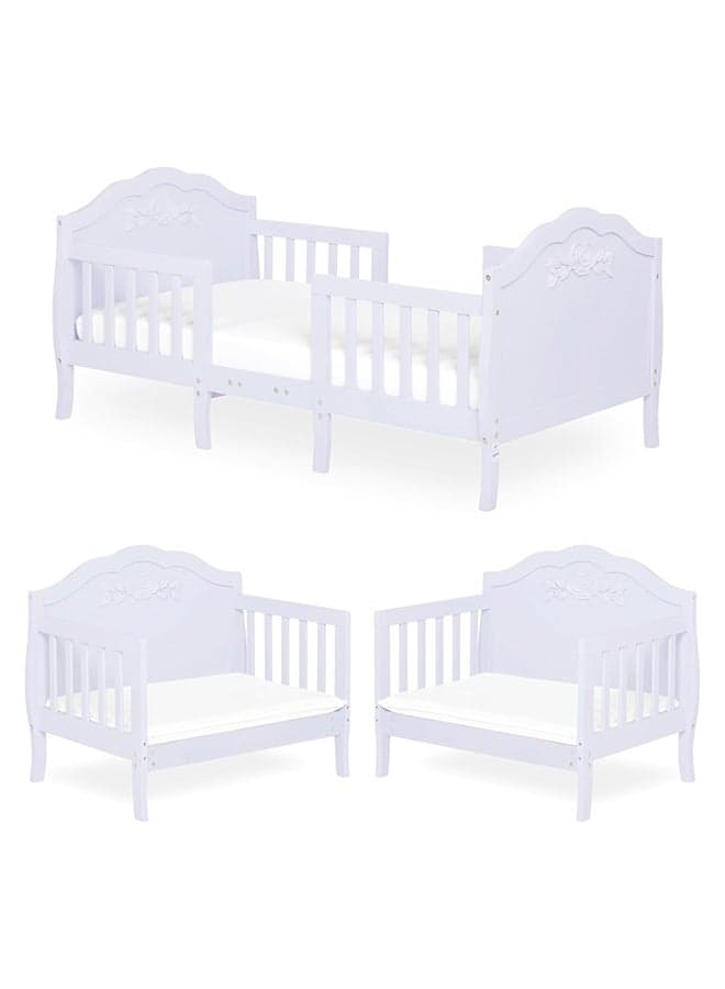 Sweetpea Baby Rose 3-In-1 Convertible Toddler Bed In Lavender, Greenguard Gold Certified, Jpma Certified, Safety Rails, Made Of Sustainable New Zealand Pinewood