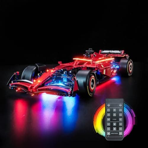 BrickBling LED Lighting Only Compatible with Lego Technic Ferrari SF24 F1 Car Creative Light kit Compatible with Lego Ferrari F1 Light up 42207Not Come with Model RC Version Light