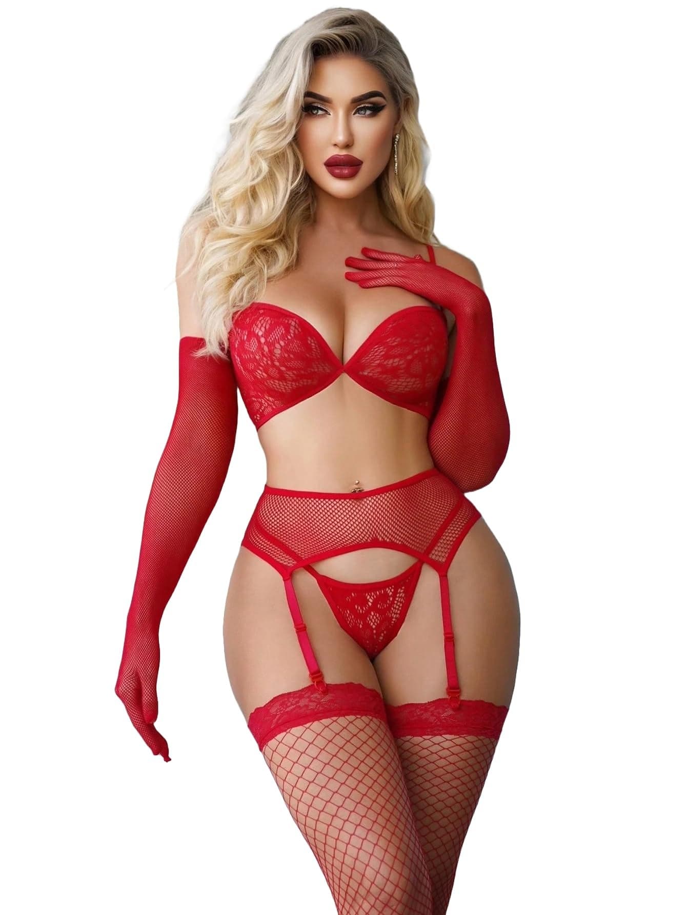 SSoShHub Lingerie Lovely Deep V Neck Teddy Babydoll Mesh Nightwear for Women Mesh Badydoll Fishnets Dresses See Through Lingerie Chemise Bodysuit One Piece Transparent