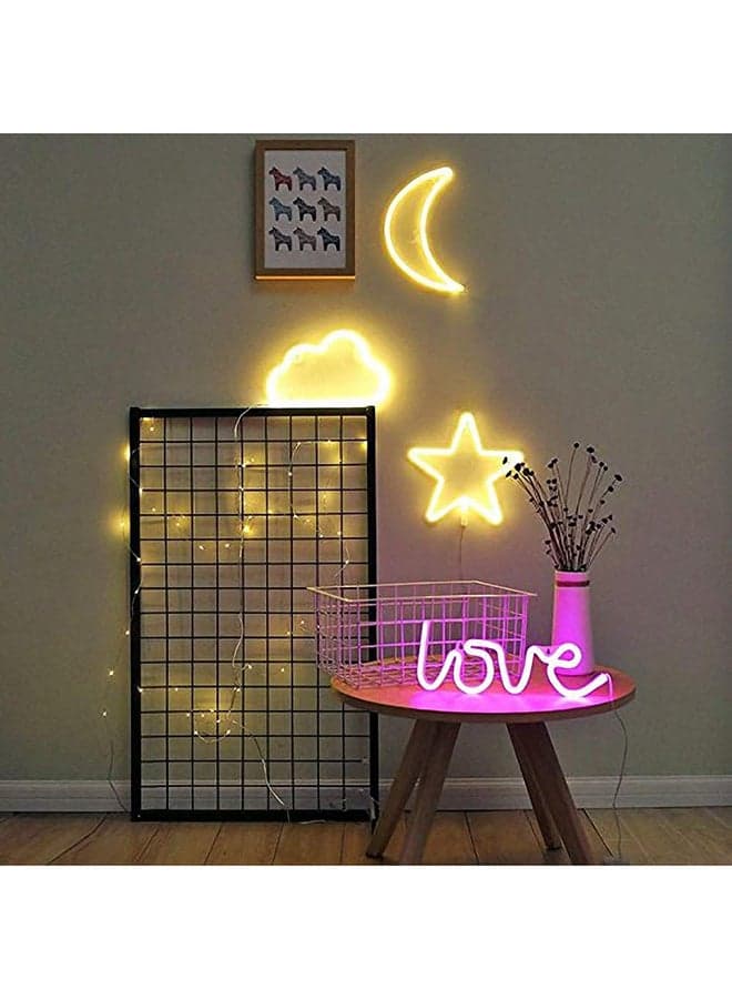 Love Decorative Light Pink/White 35 x 13cm