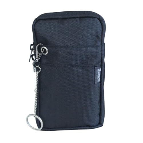 Saco Cell Phone Pouch Crossbody Bag with Shoulder Sling & Belt Clip | Travel Phone Holster Waist Pouch with Keychain for iPhone Samsung OnePlus Oppo Vivo Redmi Xiaomi Smartphone up to 6.7 Inch – Black