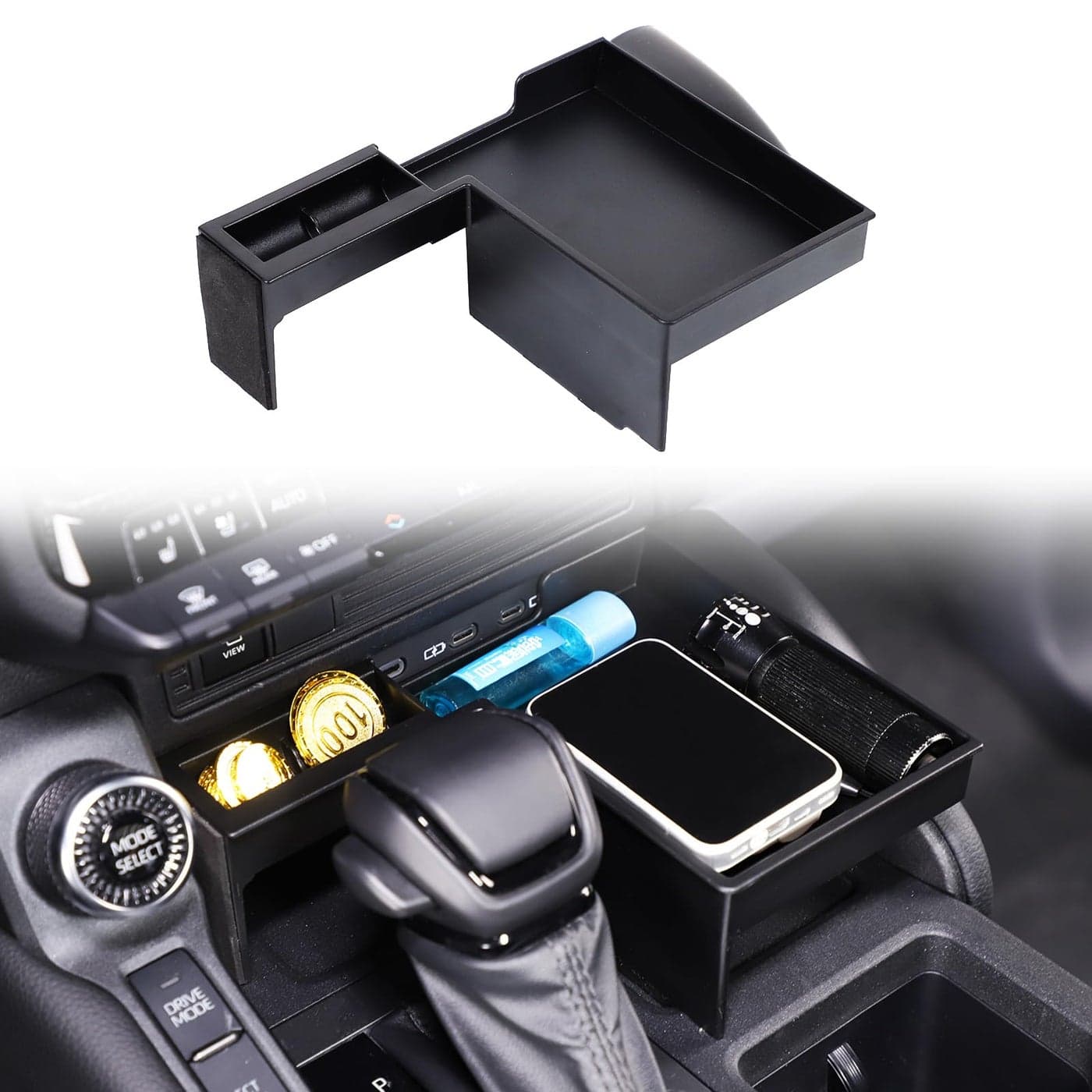 Heutamo Gear Shift Storage Box Compatible with Toyota Land Cruiser 250 Prado LC250 J250 2024 2025 Accessories ABS Center Console Gear Shift Storage Box Tray
