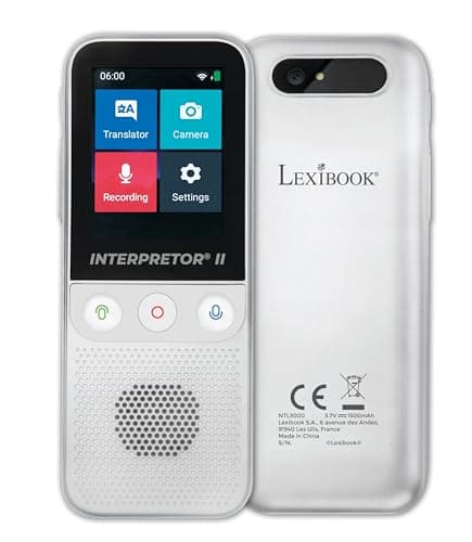 LEXiBOOK NTL3000 Interpretor 2137 Languages Instant Voice Photo Memo Translation Multilingual Portable Speaking Earphones Jack WiFi and Offline