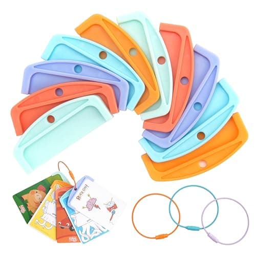 Viotiin 10Pcs Reusable Plastic Card Holder for Yoto Cards with 3 Ring Loops Portable Card Holder for Yoto Mini Player Audio Cards for Kids Travel Carrier Yoto Accessory Organizer Storage Set