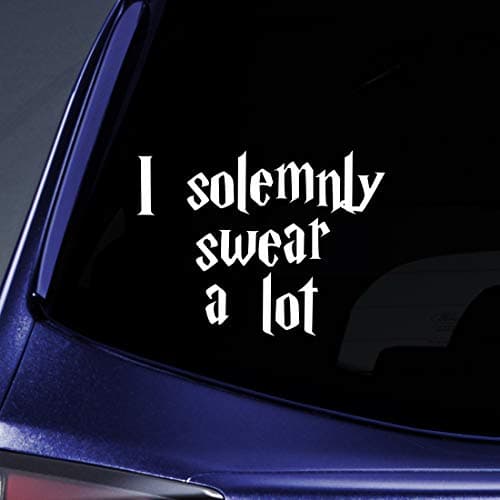 Bargain Max Decals Solemnly Swear A Lot Sticker Decal Notebook Car Laptop 55 White