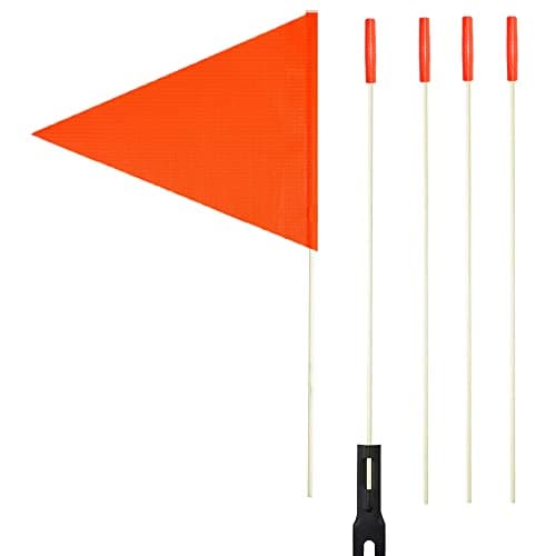 Uelfbaby Upgraded Bike Flags with Pole, 6 ft High Visibility Orange Fags with heavy Duty Fiberglass Flag Pole,Safety flags for bikes