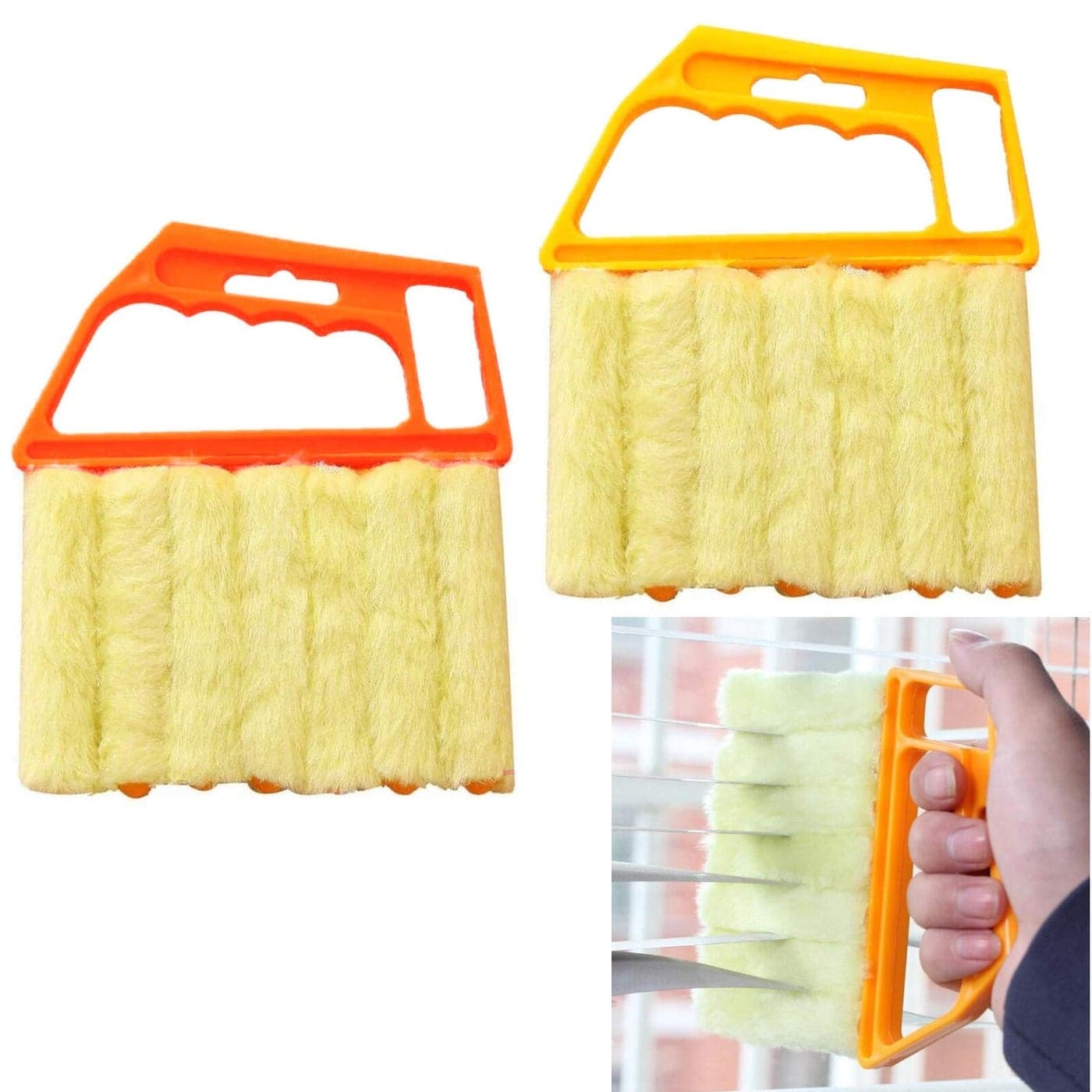 ChrisW 2Pack Window Blind Cleaner Duster Brush Microfiber Blind Cleaner Tools for Window Shutters Blind Air Conditioner Jalousie Dust