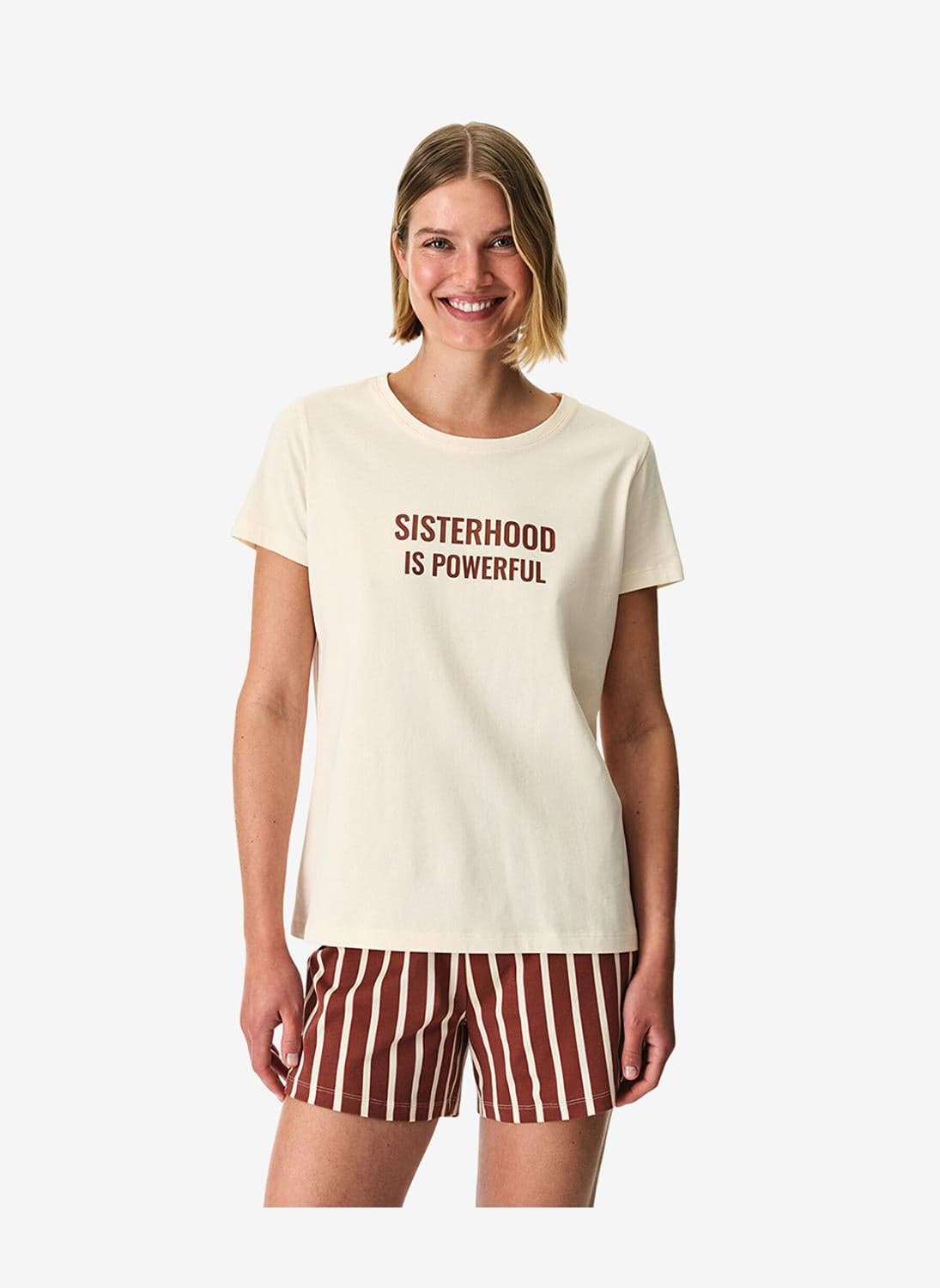 Women Sisterhood Short Sleeve Shorts Multicolour Pyjama Set