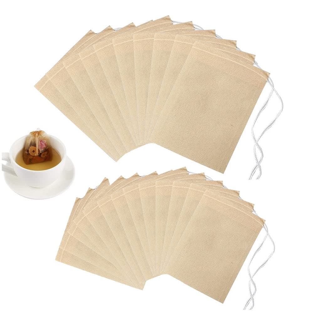 200 Pcs Loose Leaf Tea Bags Disposable Tea Filter Bags with Drawstring Unbleached Tea Bags for Loose Tea and Coffee 354x275 inch196x275 inch
