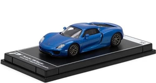 PosterCars - 1:64 Scale Porsche 918 Spyder Sapphire Blue Metallic Hypercar League Collection No.18