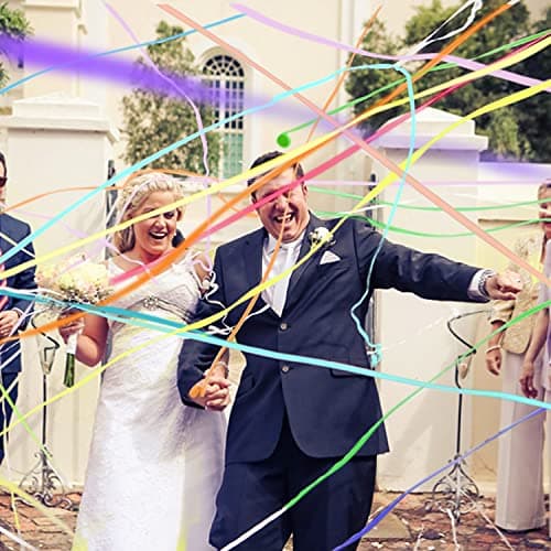 BATTIFE Streamers Poppers - Hand Throw Confetti Poppers, No Mess Paper Crackers for Birthday Wedding Party Celebrations, Colorful, 16.4Ft/5M (20Pack)