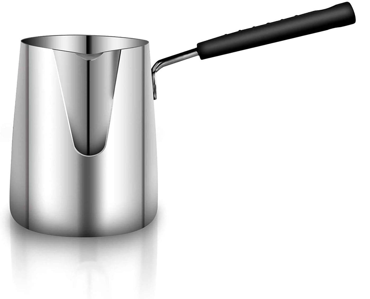 Turkish Coffee Pot Stainless Steel Milk and Coffee Warmer Ibrik Cezve Arabic Briki Coffee Pot Chocolate and Butter Melting Pot with Heat Resistant Handle 20 OZ 600 ML