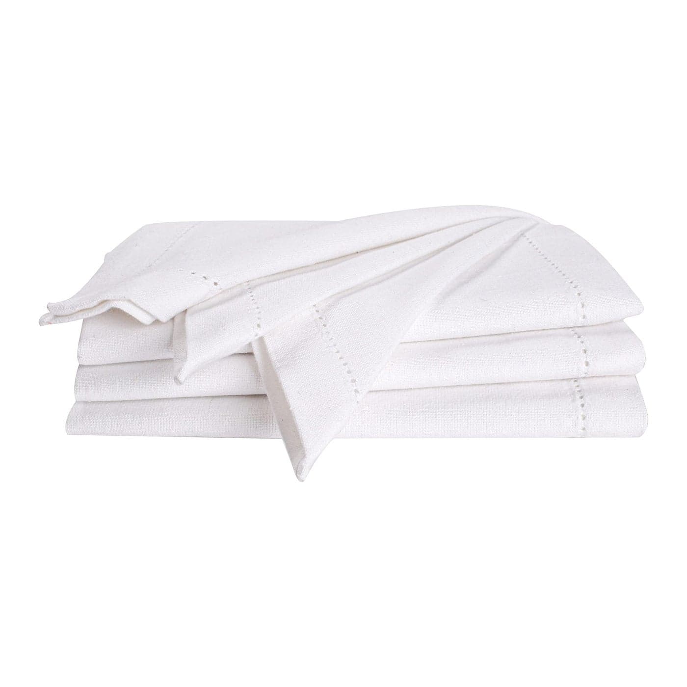 Palisa Cloth Dinner Napkins with Hemstitched Detailing Mitered Corners Set of 4 18x18 Inches White Cotton Reusable Dinner Napkins Perfect for Weddings Everyday Use