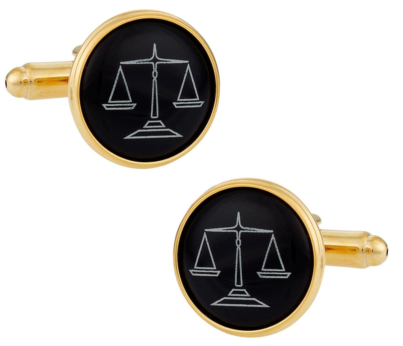 Cuff-Daddy Attorney Lawyer Cufflinks Scales of Justice Black Gold with Presentation Box Storage Travel Special Occasions Cufflinks for Wedding Mens Cuff Link Dress Shirt Business Idea Jewelry Box