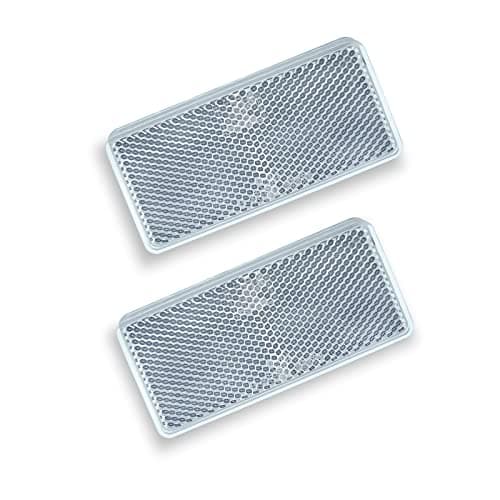 WELNENT E-Mark CCC 2pcs Rectangle Reflector Self Adhesive Stick on Trailer Driveway Mailbox
