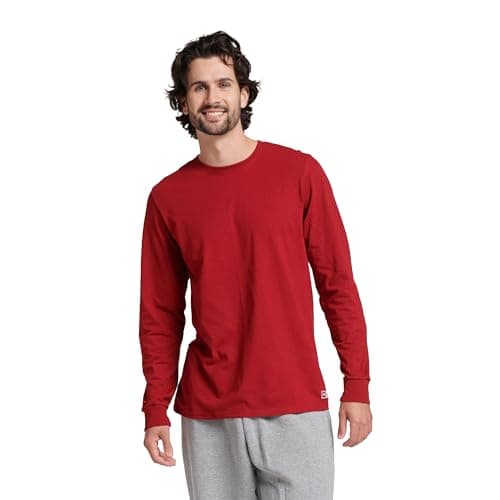 Russell Athletic Mens Cotton Performance Long Sleeve T Shirt, Cardinal, X-Large US