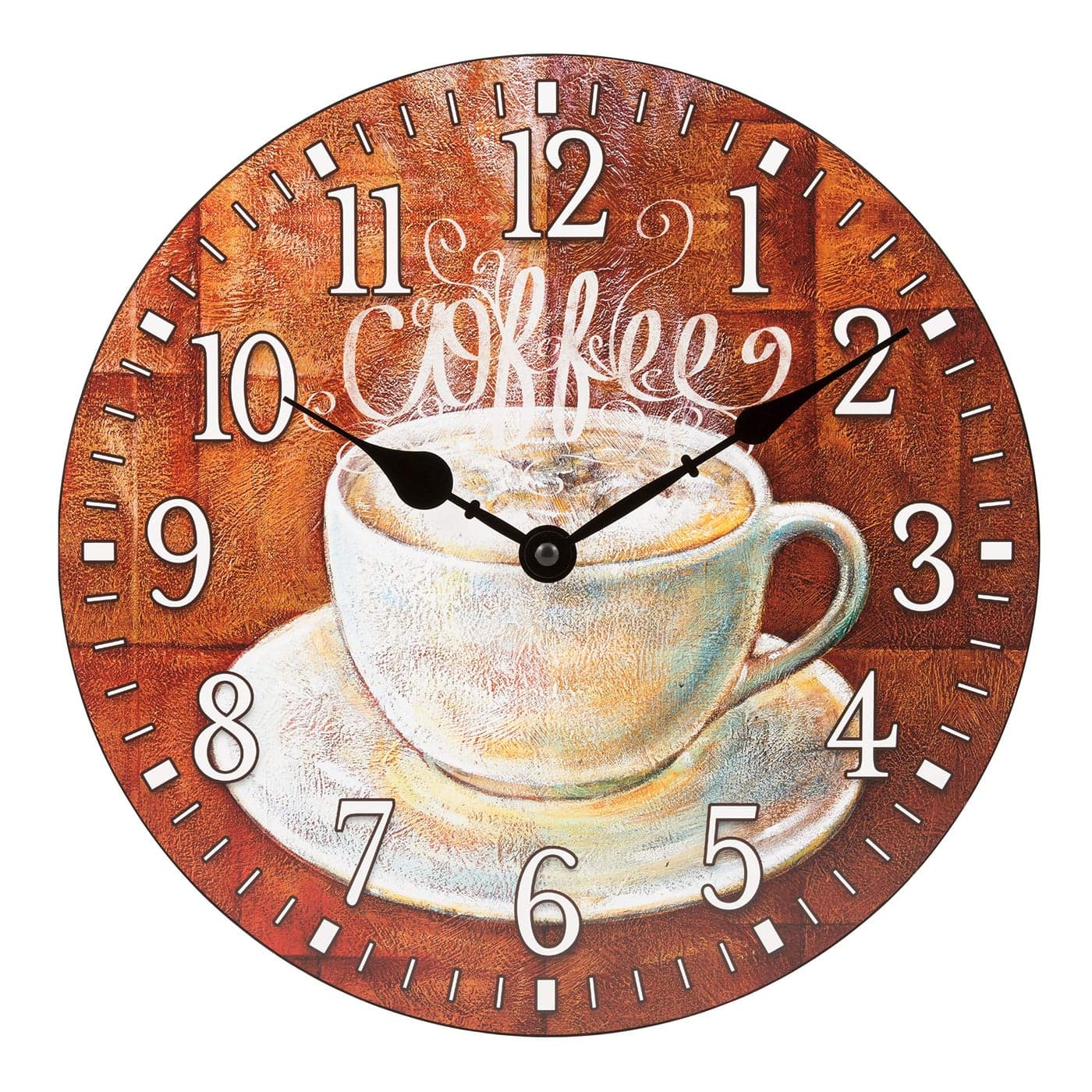 La Crosse Clock 4042631CINT 12Inch Round Coffee Decorative Quartz Analog Wall Clock