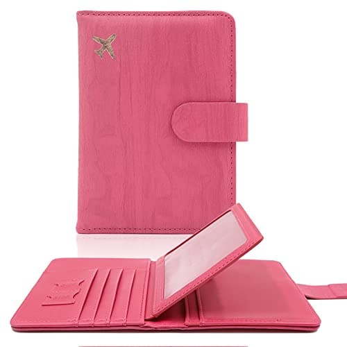 Melsbrinna Rfid Passport Holder for Travel women/Men, Cute Passport Wallet Rfid Blocking Card Slots, Rfid Passport Cover/CaseTravel Wallet, Passport Book Holder (1, Pink1)