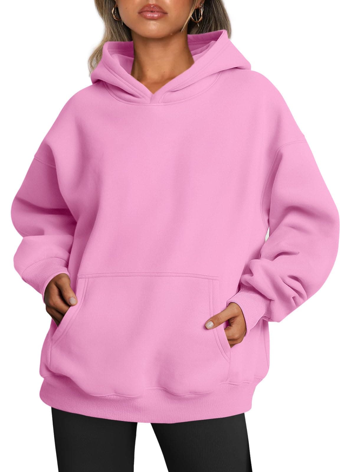 Trendy Queen Womens Oversized Hoodies Fleece Sweatshirts Fall Fashion Pullover Sweaters Winter Clothes 2025 Pink XS