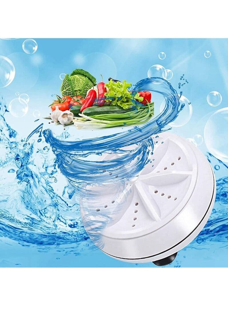 Portable Mini Washing Machine,Turbo Washer & Dishwasher with USB Powered Portable Ultrasonic Turbine Sterilization Removes Dirt for Personal Laundry Travel Business RV Trip Apartment