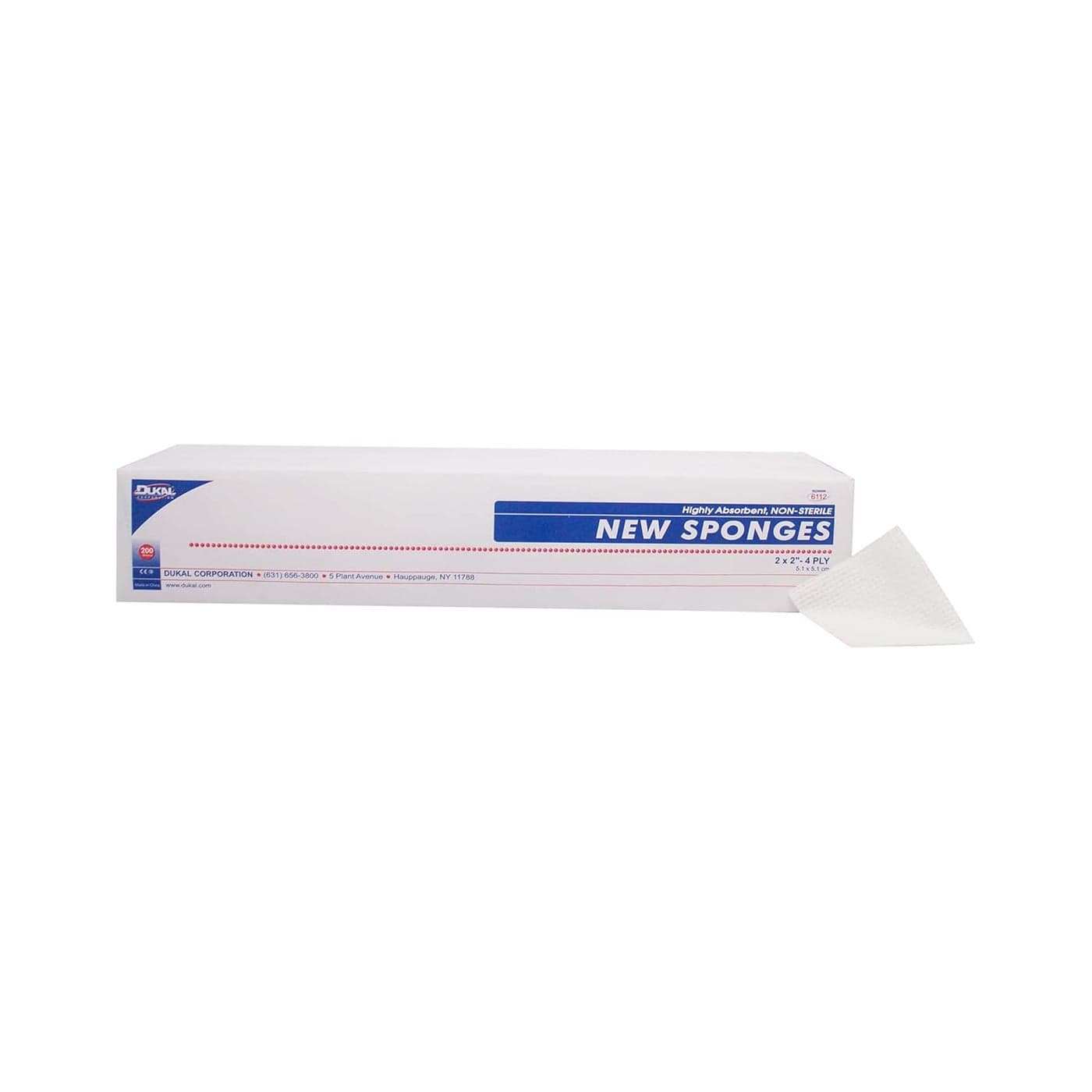 Dukal-6112 Sponge, Non Woven, 4-Ply, Non Sterile, 2" x 2" (Pack of 8000)