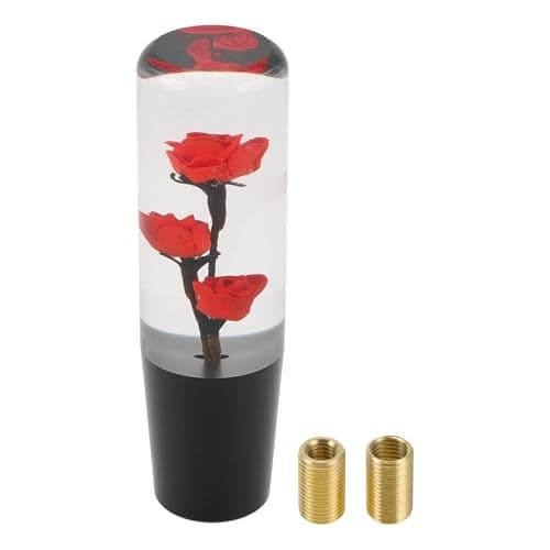 TUCKBOLD Car Shift Knob 15cm Front Shift Lever Knob Universal for Automatic and Manual Vehicle Acrylic Red with 2 Adapter 1 Set