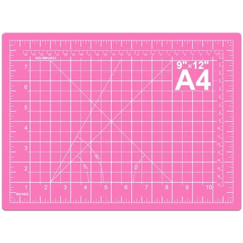 DIYSELF Cutting Mat 9in12in Cutting Mats for Crafts Self Healing Cutting Mat A4 Fabric Cutting Mats Double Side for Sewing Quilting Craft Mat for Desktop Pink Matting Mounting Materials