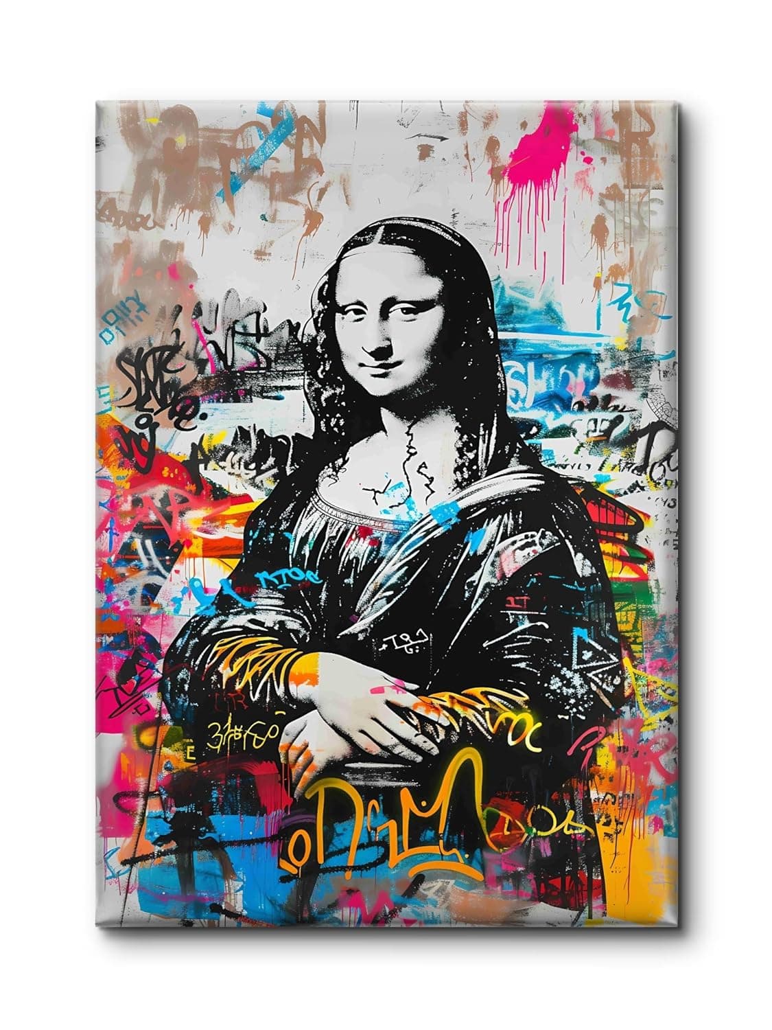 Livinluxe paintings Wooden Framed Mona Lisa pop art Canvas Wall Painting for Home Dcor And OfficeFor BedroomLiving Room Home wall and Office Interior 18 inch x 24 inch CV532