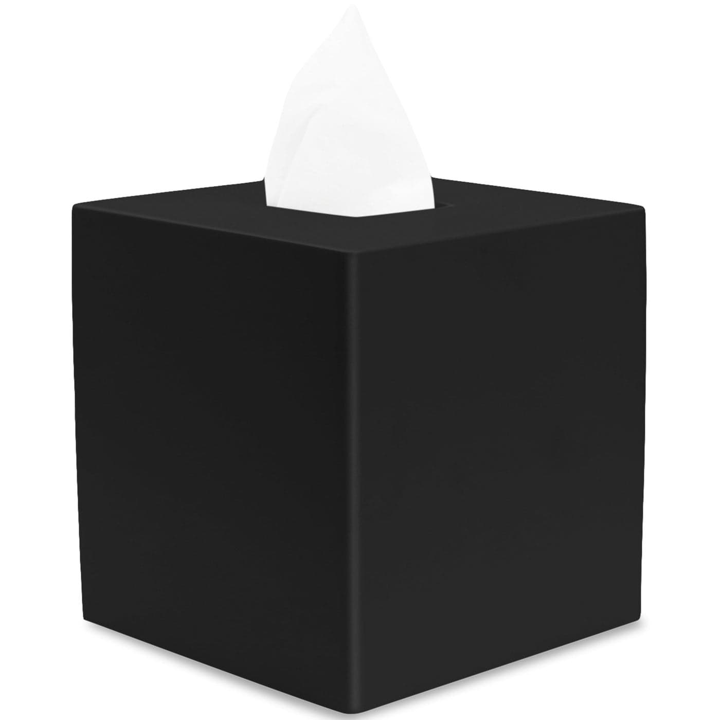 Yew Design Matte Black Square Tissue Box Cover Decorative Tissue Box Dispenser for Bathroom Parlors Office Bedroom Dresser Vanity Countertop Nightstand Car and Desk