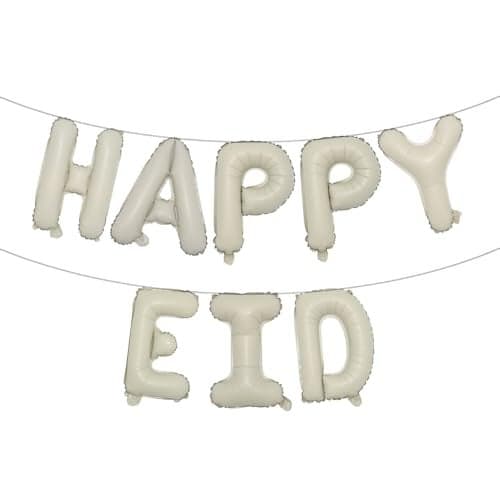 16 inch Multicolor Eid MUBARAK Foil Balloons Party Decoration Supplies RAMADAN MUBARAK Decoration Happy EID Balloons For Muslim EID Ballon (HAPPY EID Cream)