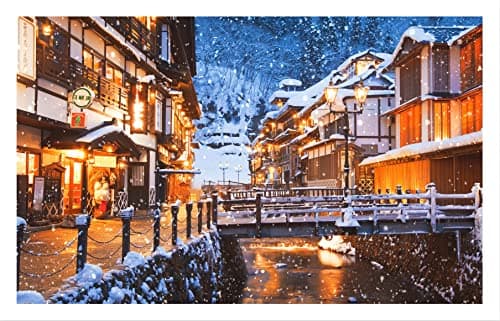 Pintoo Jigsaw Puzzles 1000 Piece for Adults Ginzan Onsen Hot Spring Japan Beautiful Plastic Puzzle for Home Decor Zero Dust Easy Storage H2682