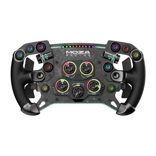 MOZA GS V2P Racing Steering Wheel for PC, 300mm GT driving Wheel sim racing gaming car Wheel, All-aluminum Quick Release, 8-color RPM LED Light