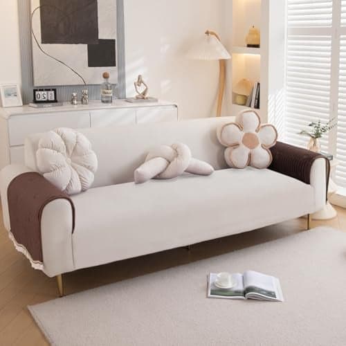 HOKIPO Premium Dutch Velvet Anti-Slip Sofa Arm Cover, 1 Pair, Rich Chocolate (AR-5742-CHOC*2)