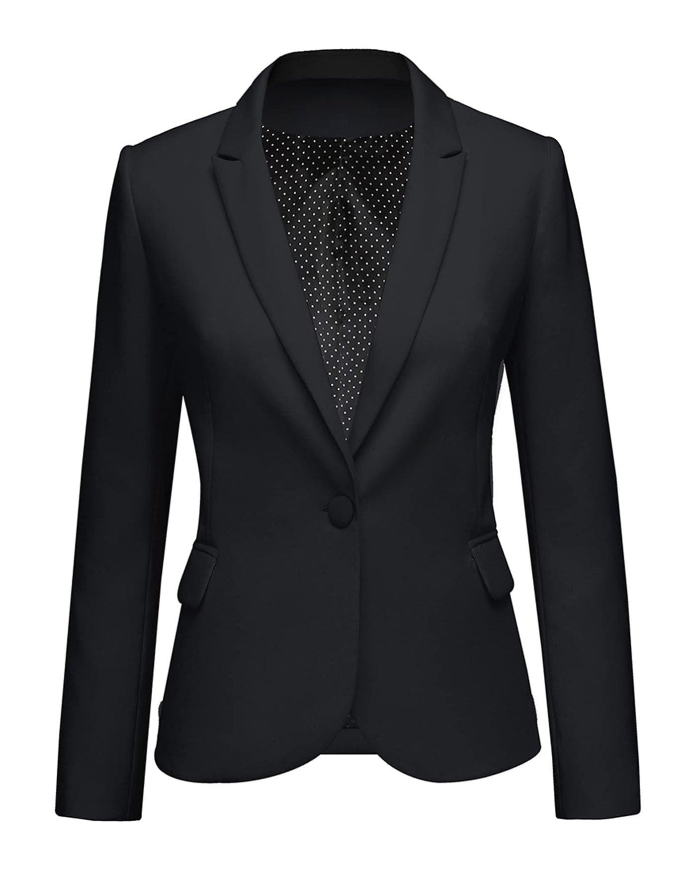 LookbookStore Casual Blazers Long Sleeve Work Office Jackets Blazer Casual Black Notched Lapel Button Work Office Blazer Jacket Suit Womens Blazers for Professional Women Size 16 Size 18