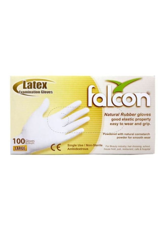 100-Piece Latex Gloves White