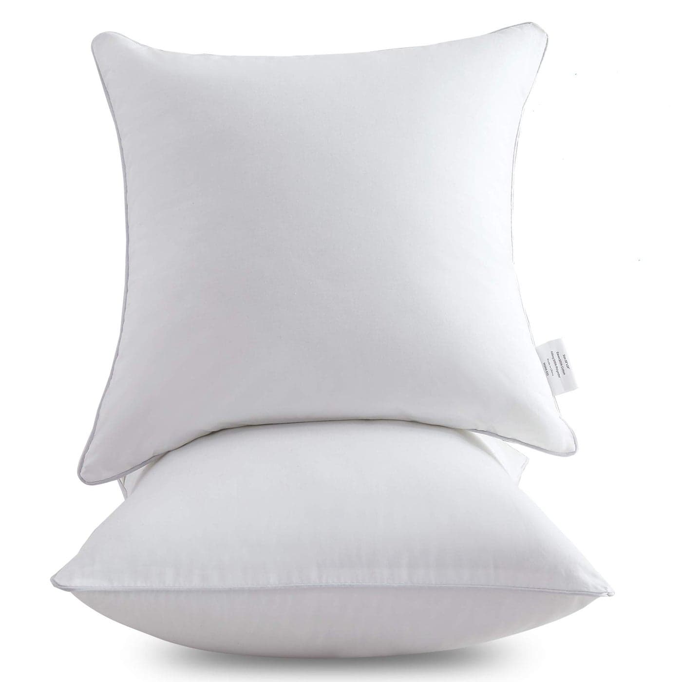 Oubonun 22 x 22 Throw Pillow Inserts Set of 2 with 100 Cotton Cover 22 Inch Square Interior Sofa Decorative Pillow Insert Pair White Couch Pillow