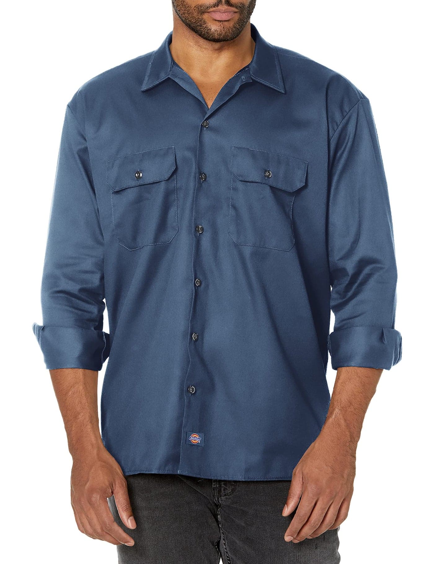 Dickies Mens Big-Tall Long-Sleeve Work Utility Button Down Shirts, Navy, 3X-Large US