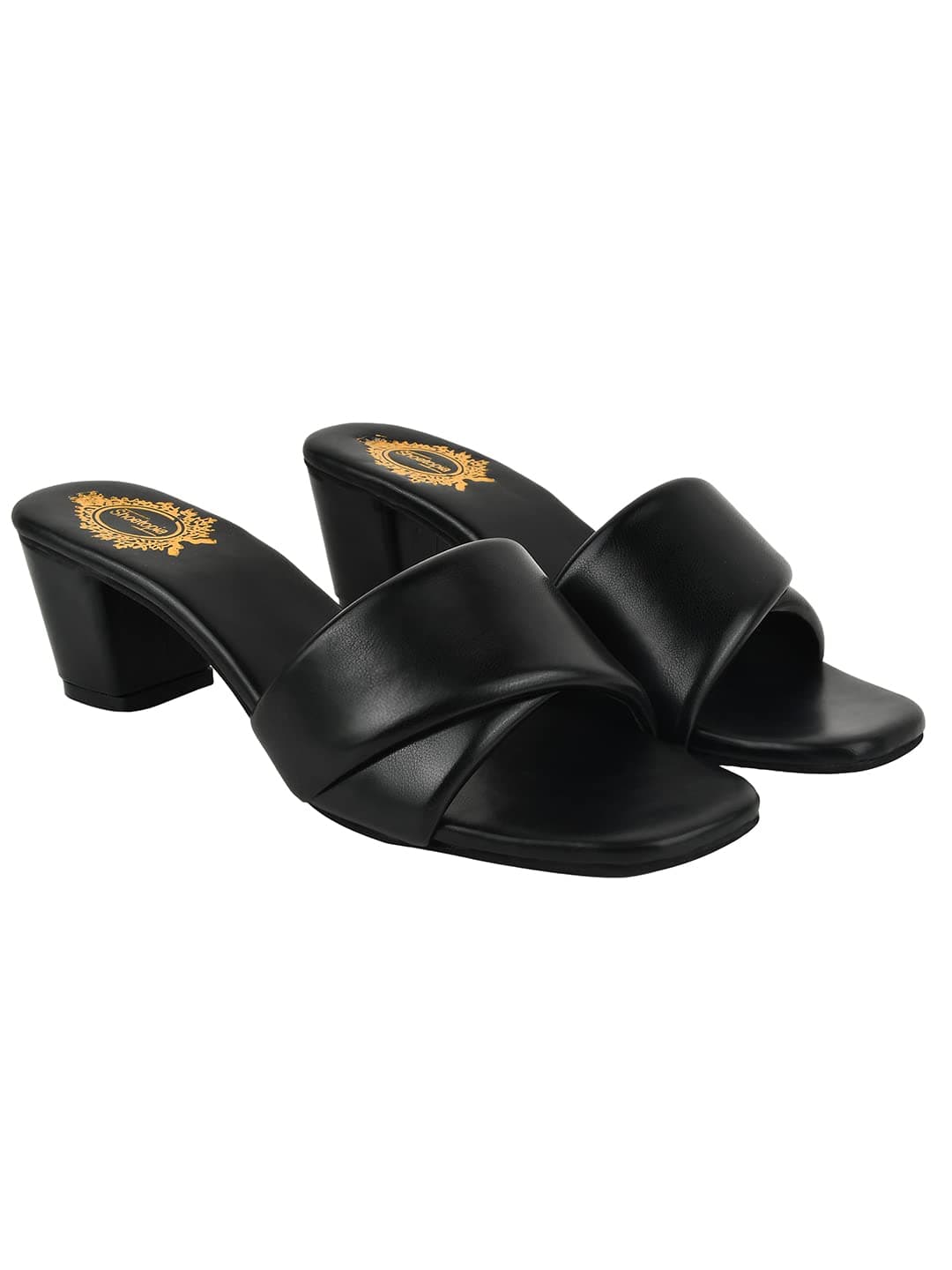 Shoetopia Stylish Solid Black Block Heels for Women & Girls /UK7