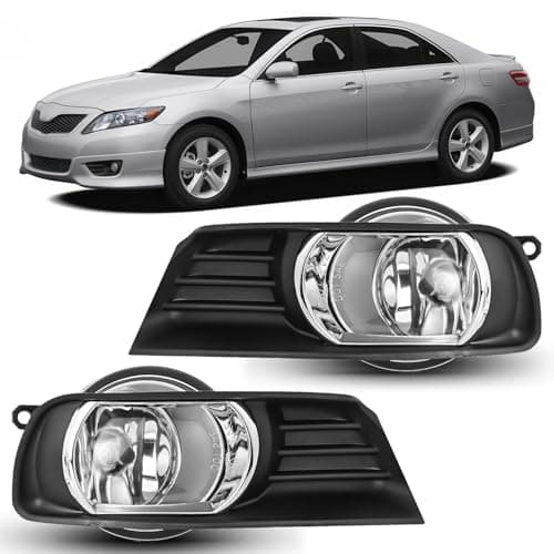 Nilight Fog Lights Assembly Compatible with 2007 2008 2009 Toyota Camry Clear Lens Driver and Passenger Side w/H11 12V 55W Bulbs