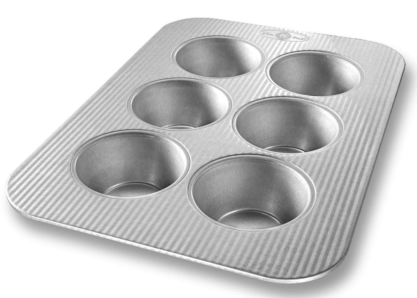 USA Pan Jumbo Texas Muffin Pan 6 Well Nonstick Quick Release Coating Aluminized Steel