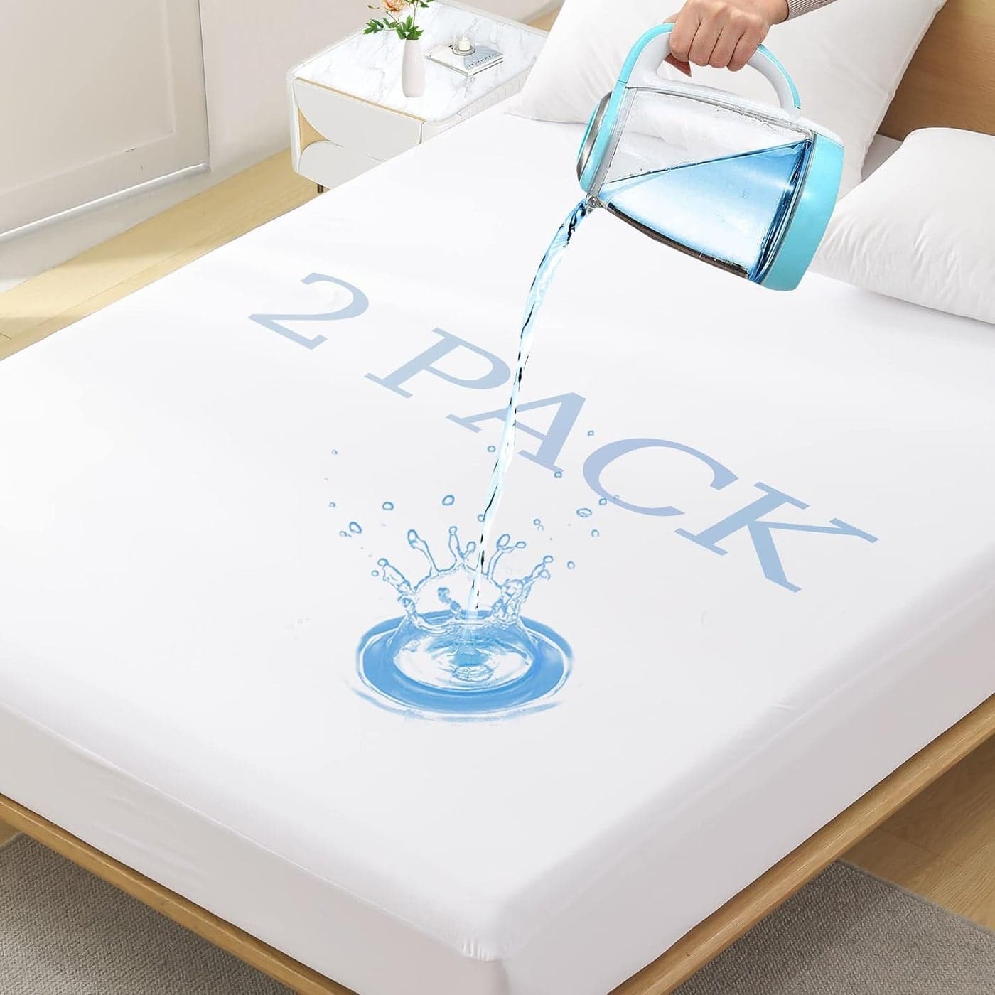 Softhour Full Size Waterproof Mattress Protector 2 Pack Stretch to 21 Deep Pocket Soft Breathable Ideal for Home Commercial Use