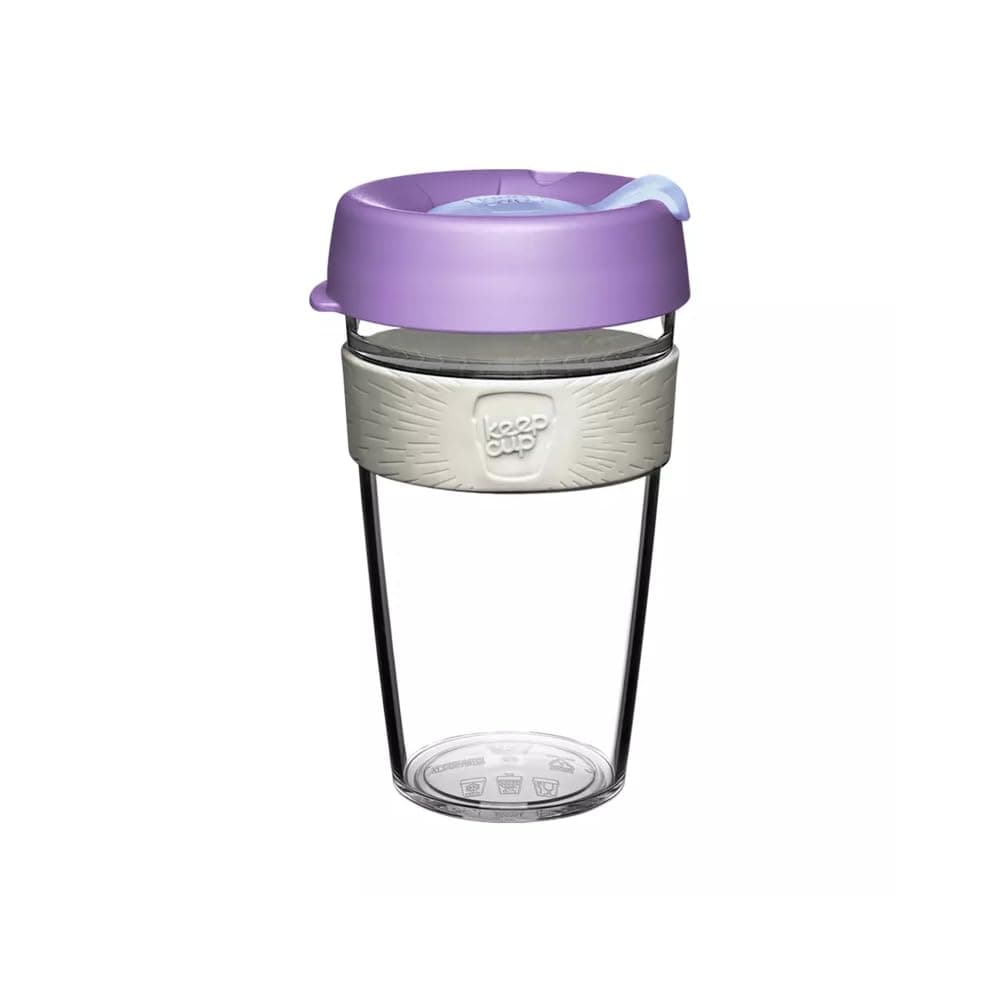 KeepCup Original Lightweight Plastic Reusable Coffee Cup with Splashproof Sipper Lid Large 16oz454ml Moonshine