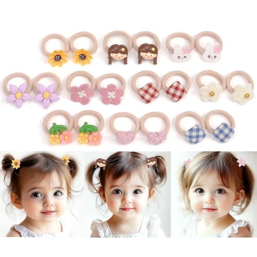 BIANHUAN 20 Pcs Baby Toddler Girls Hair Ties Set Small Elastic Hair Bands for ThinThick Hair Seamless Soft Scrunchies Ponytail Holders Gentle No Damage Hair Accessories Multicolor