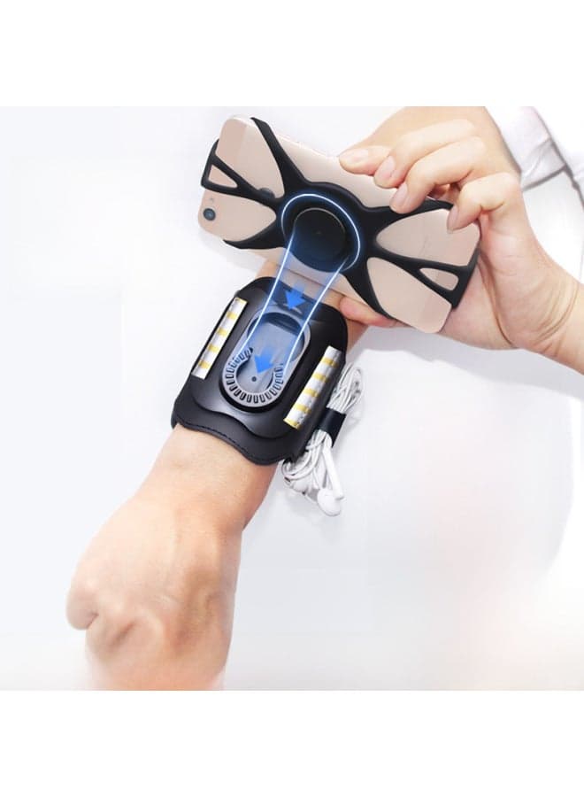 Product Sports Wristband Rotatable Detachable Mobile Phone Arm Band Sports Arm Band Wrist Bag Arm Bag Fitness Running-Color:Peacock Blue