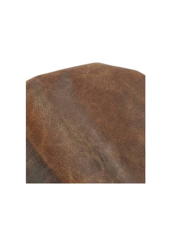 NAT Leathers Brown Distressed 2 Tone Oily Faux Vegan Leather PU - 1 Yard (36" x 54")