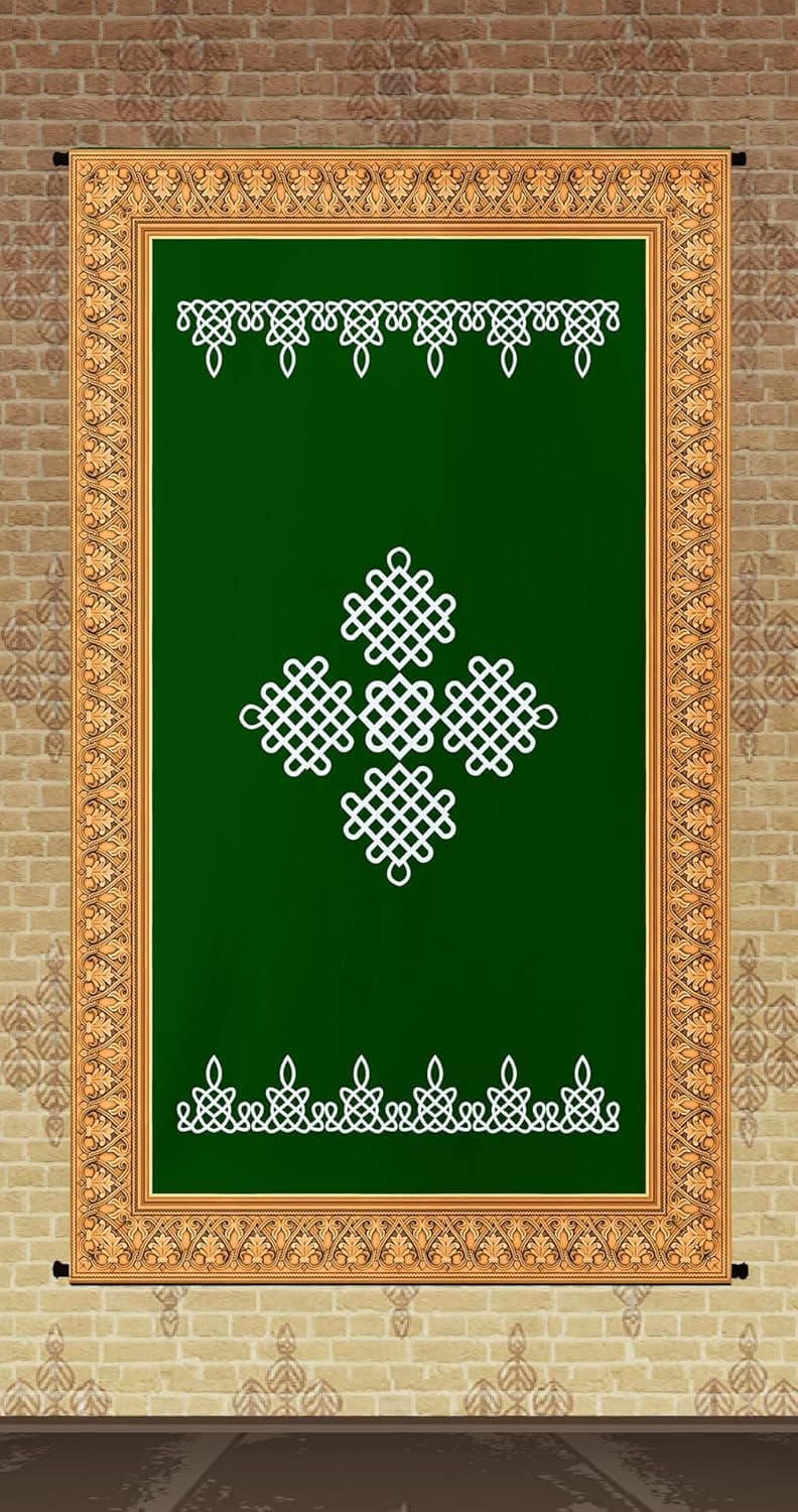 Sukalpa Talambralu Wedding Pooja Decoration Curtain Backdrop Decoration Size 8x5 FT Pack of 1Background Decoration Cloth D Green