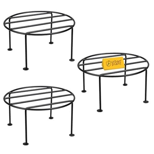 Urban Plant Solo Stand for Plant Pot | Heavy Duty Pot Stand for Terrace Garden | Flower Pot Stand for Living Room | Stand for Balcony (Black - Pack of 3)