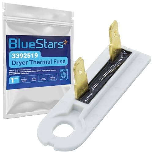 BlueStars 3392519 Dryer Thermal Fuse Part - Kenmore Dryer Thermal Fuse Fit for Whirlpool Kenmore Maytag - Replaces WP3392519 AP6008325 G4AP0500 3388651 694511 80005 WP3392519VP